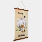 Welcome Fall Pumpkin Tapestable individuell anpass Wandteppich Mit Holzrahmen (Gewinkelt)