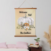 Welcome Fall Pumpkin Tapestable individuell anpass Wandteppich Mit Holzrahmen (Schlafzimmer)