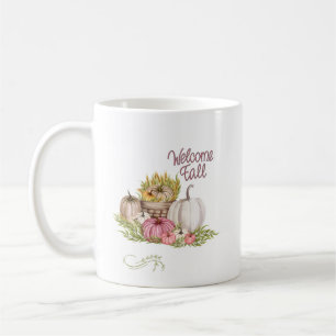 Welcome Fall Pumpkins Blume Kaffeetasse