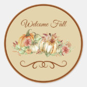 Welcome Fall Round-Aufkleber Runder Aufkleber (Vorderseite)