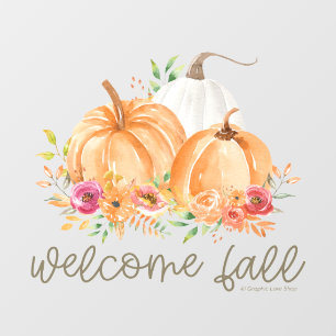 Welcome Fall Wassercolor Pumpkins © GraphicLoveSh Fensteraufkleber
