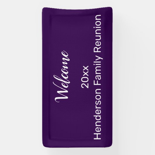 Welcome Family Wiedersehen Dunkelweiß Ihr Name Banner (Vertikal)