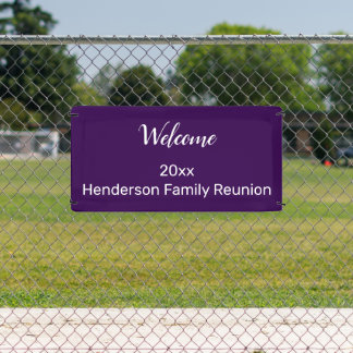 Welcome Family Wiedersehen Dunkelweiß Ihr Name Banner