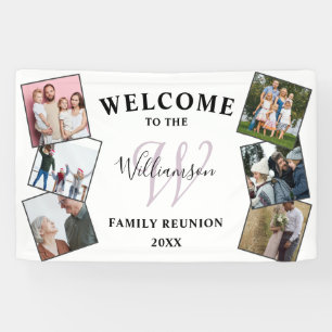 Welcome Family Wiedersehen Foto & Monogram Banner