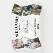 Welcome Family Wiedersehen Foto & Monogram Banner (Vertikal)