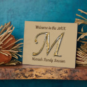 Welcome Family Wiedersehen Gold Letter M Monogram Fotoplatte (Seite)