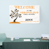 Welcome Family Wiedersehen Modern Orange Blumenbau Banner (Messeveranstaltung)