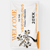 Welcome Family Wiedersehen Modern Orange Blumenbau Banner (Vertikal)