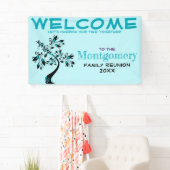 Welcome Family Wiedersehen Moderne Aquamarine Tree Banner (Insitu)