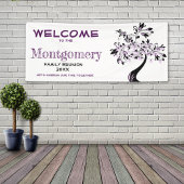 Welcome Family Wiedersehen Moderner Lila Baum Banner