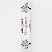 Welcome Family Wiedersehen Moderner Lila Baum Banner (Vertikal)