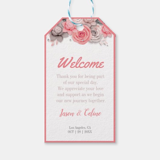 Welcome Favor Party Gift Tag Geschenkanhänger (Vorderseite)