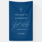 WELCOME FIRST COMMUNION banner custom BLUE (Vertikal)