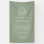 WELCOME FIRST COMMUNION banner custom Sage (Vertikal)