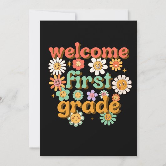 WELCOME FIRST GRADE FIRST DAY OF SCHOOL BACK EINLADUNG (Vorderseite)