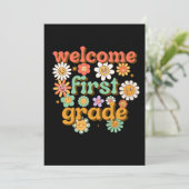 WELCOME FIRST GRADE FIRST DAY OF SCHOOL BACK EINLADUNG (Stehend Vorderseite)