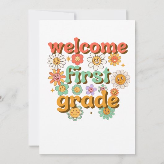 WELCOME FIRST GRADE FIRST DAY OF SCHOOL BACK EINLADUNG (Rückseite)