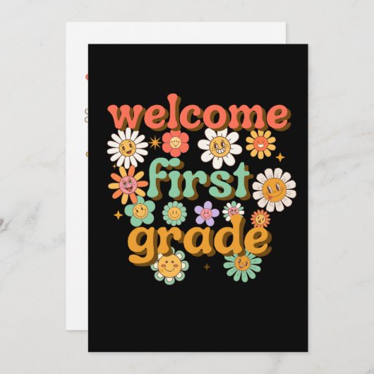 WELCOME FIRST GRADE FIRST DAY OF SCHOOL BACK EINLADUNG (Vorne/Hinten)