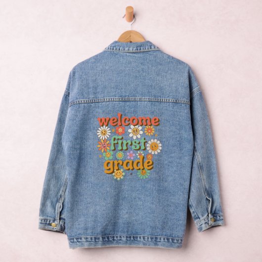 WELCOME FIRST GRADE  FIRST DAY OF SCHOOL BACK JEANSJACKE (Hangar)
