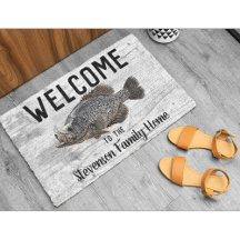 Welcome Fishing Crappie Familienname Zuhause Hütte