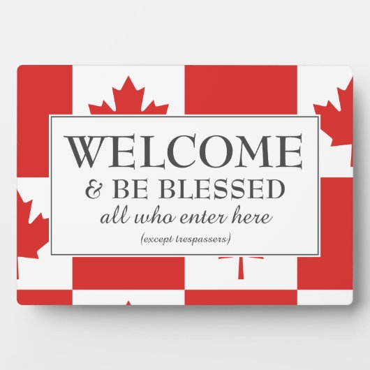 WELCOME Flag KANADA Fotoplatte (Vorderseite)