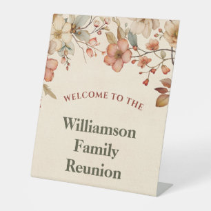 Welcome Floral Elegant Family Wiedersehen Sockelschild