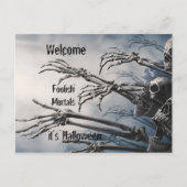 Welcome Foolish Mortals Zombie Skeleton Beängstige Postkarte (Vorderseite)