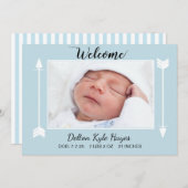 Welcome Foto Neuborn Baby Boy Ankündigung (Vorne/Hinten)