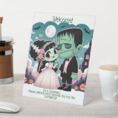 Welcome-Frankenstein und sein Bride-Zeichen Sockelschild (In SItu)
