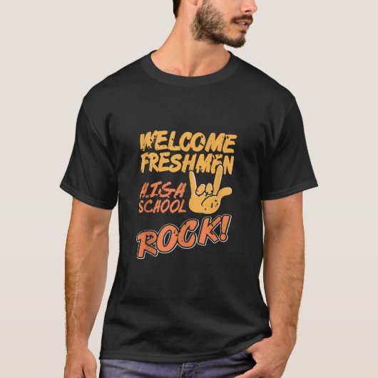 Welcome Freshmen High School ROCK Retro Freshman P T-Shirt (Vorderseite)