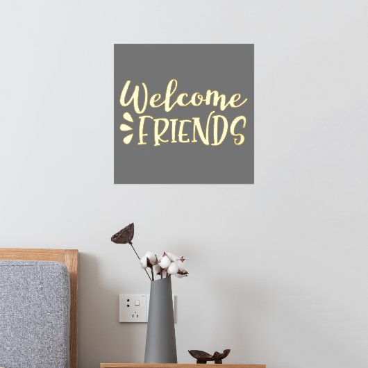 Welcome Friends Gold Foil Foliendrucke (In Situ (Schlafzimmer 2))