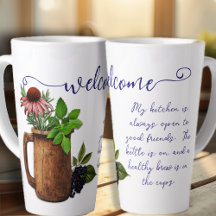 Welcome Friends Herbal Tea Küche Latte Tasse