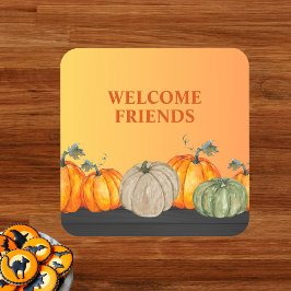 Welcome Friends Pumpkins Herbstfarben Getränkeuntersetzer