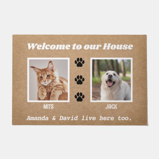 Welcome Funny Hoghouse Custom 2 Pet Foto Fußmatte (Vorderseite)