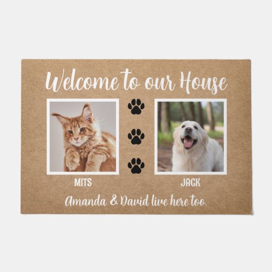 Welcome Funny Hoghouse Custom 2 Pet Foto Fußmatte (Vorderseite)