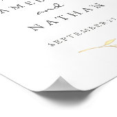 Welcome Garden Wedding Sign Golden Leaf Poster (Ecke)