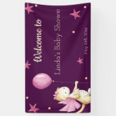 Welcome Girl Baby Shower Burgundy Dragon Banner (Vertikal)