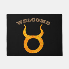 Welcome Gold Taurus Zodiac Astrologie Zeichen Fußmatte