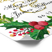Welcome Gold White Holiday Wedding Holly Poster (Ecke)