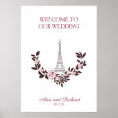 Welcome Guest Board Parisian Inspired Design Poster (Vorne)