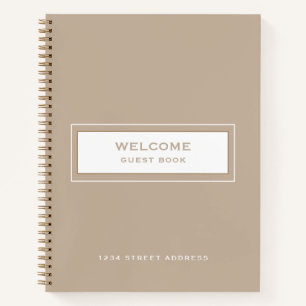 Welcome Guest Book Beige Notizblock