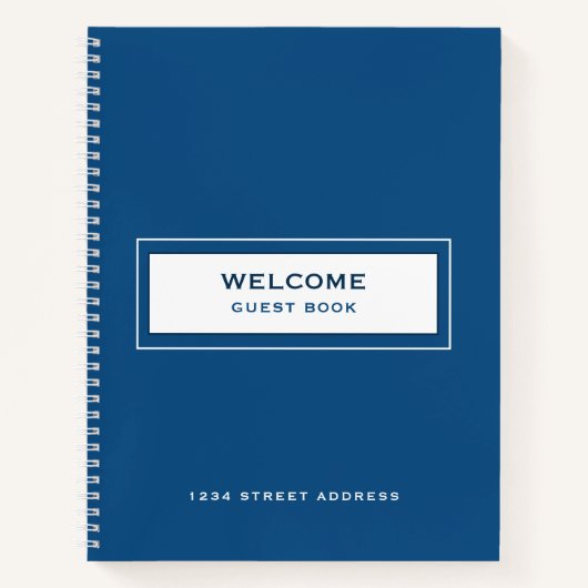 Welcome Guest Book Blue Notizblock (Vorderseite)
