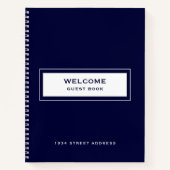 Welcome Guest Book Navy Notizblock (Vorderseite)