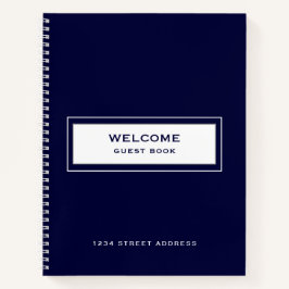 Welcome Guest Book Navy Notizblock
