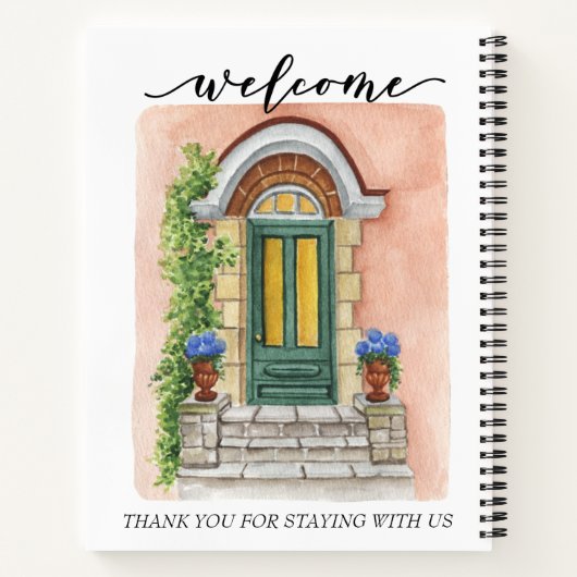 Welcome Guest Book Rental Ferien Zuhause Notizblock (Rückseite)