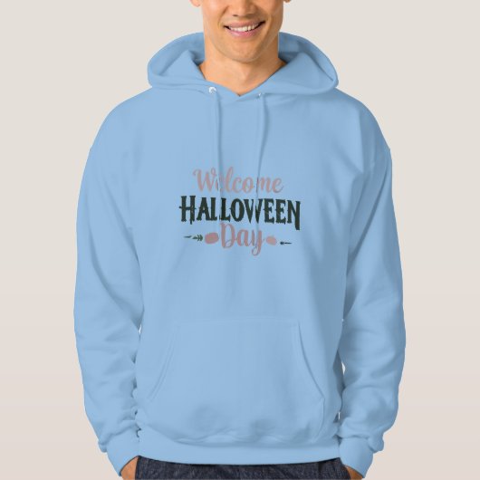 Welcome Halloween Day Typography Design Hoodie (Vorderseite)