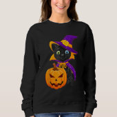 Welcome Happy Hat Cat Halloween 2023 Devil Face Pu Sweatshirt (Vorderseite)