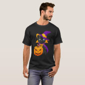 Welcome Happy Hat Cat Halloween 2023 Devil Face Pu T-Shirt (Vorne ganz)