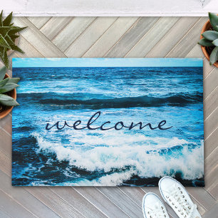 "Welcome" Hawaii Türkis Blue Ocean Waves Foto Fußmatte