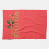 Welcome holly christmas guest geschirrtuch (Horizontal)